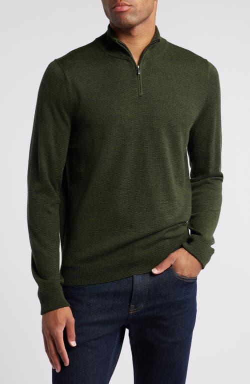 NORDSTROM NORDSTROM WASHABLE MERINO QUARTER ZIP SWEATER 