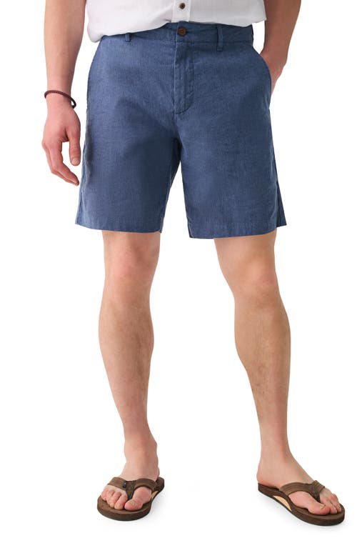 Tradewindes Linen Blend Chino Shorts in Night Sea