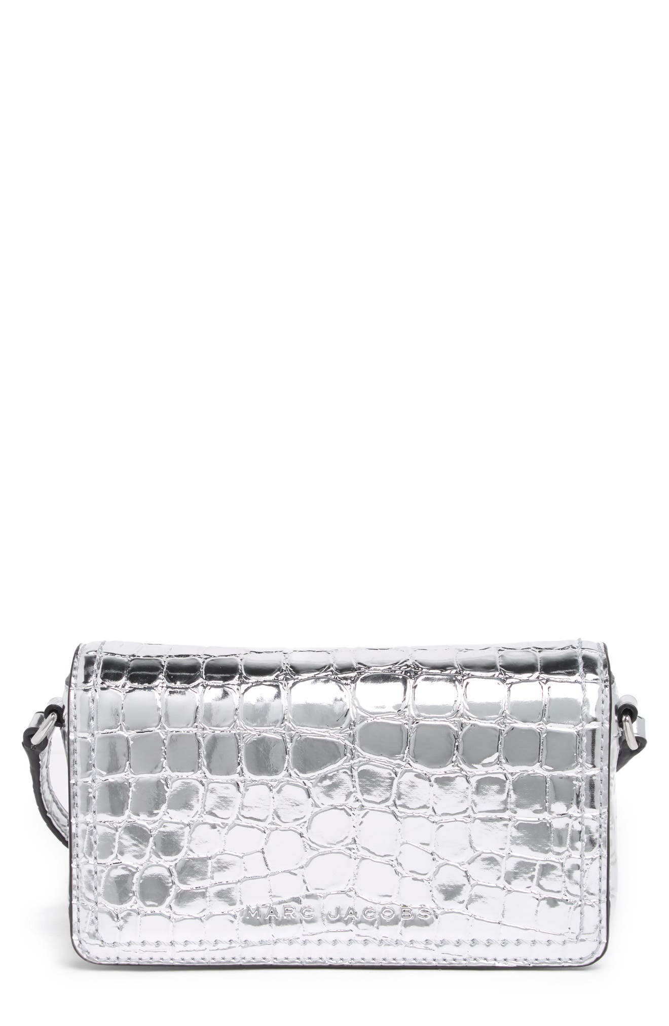 marc jacobs rewind croc embossed oval crossbody bolsa