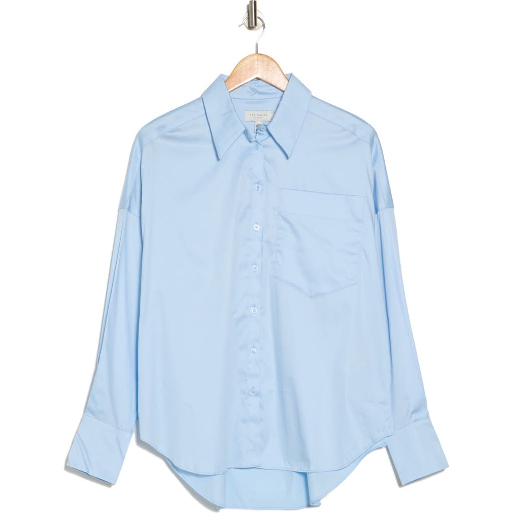 Ted Baker London Dyloh Oversized Button-up Shirt In Blue