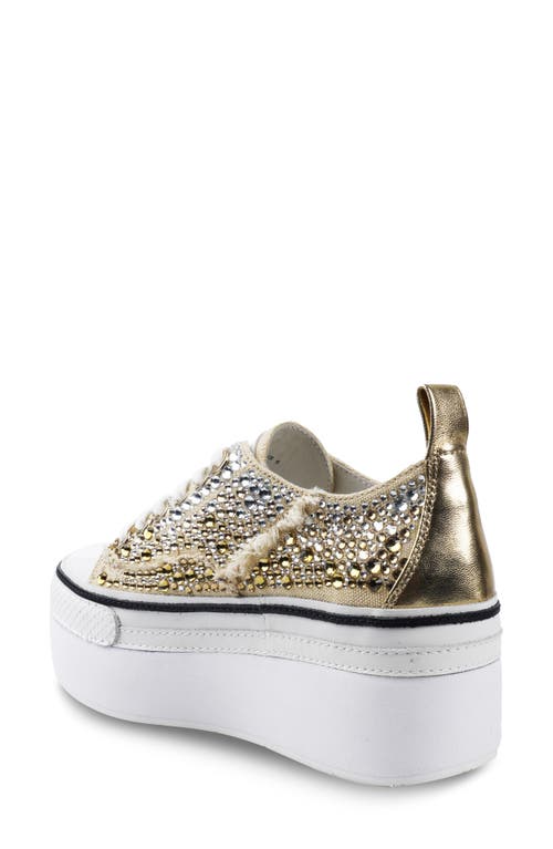 Shop Zigi Koralay Embellished Platform Sneaker In Gold/multi