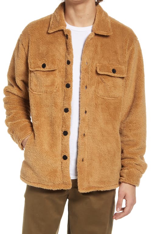PacSun Men's High Pile Fleece Overshirt in Brown