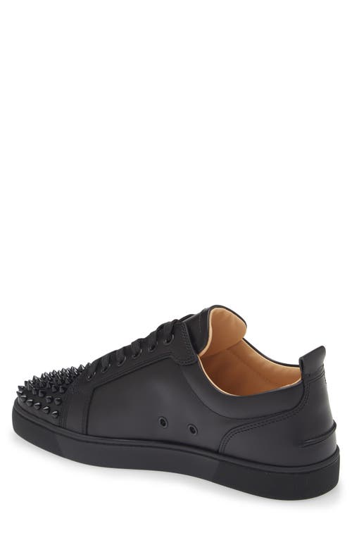 Shop Christian Louboutin Louis Junior Spikes Sneaker In Black/black