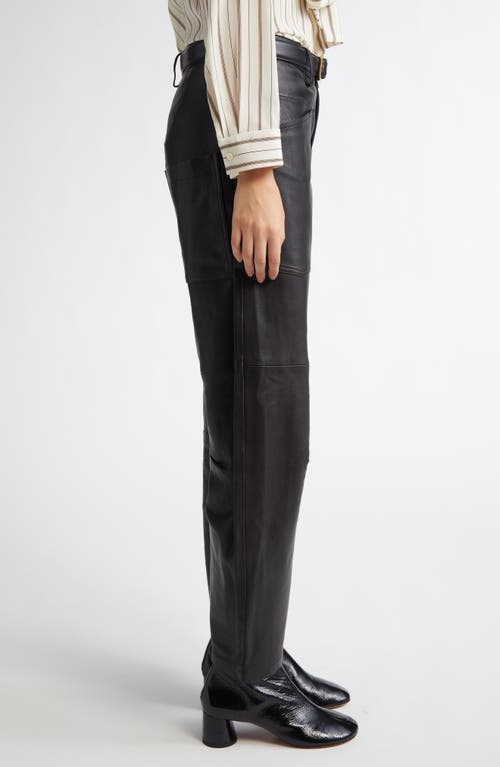 Nili Lotan Shon Barrel Leather Pants In Black