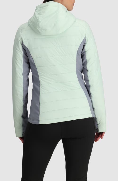 Outdoor Research Shadow Water Resistant Insulated Hooded Jacket In Fresh Mint/slate