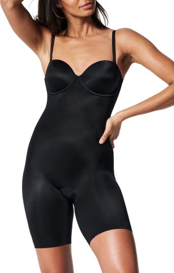 SPANX 10156R Suit Your Fancy Strapless Cupped Mid-Thigh Bodysuit S/P Small  (2-4)
