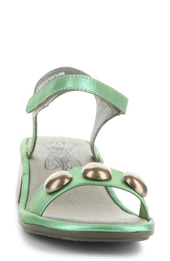 Shop Fly London Exie Ankle Strap Sandal In Green Idra