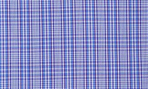 Shop David Donahue Regular Fit Check Cotton Poplin Dress Shirt In Blue/purple