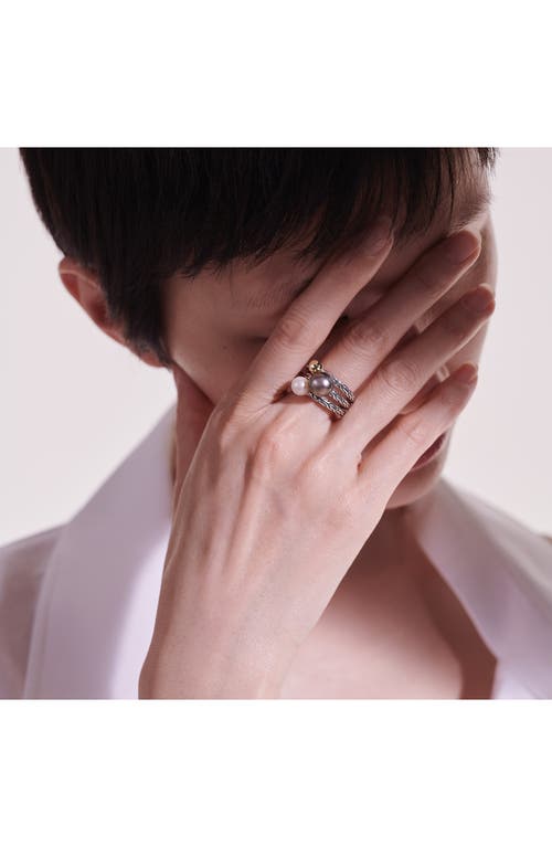 John Hardy Classic Chain Stack Ring In Silver/ Gold