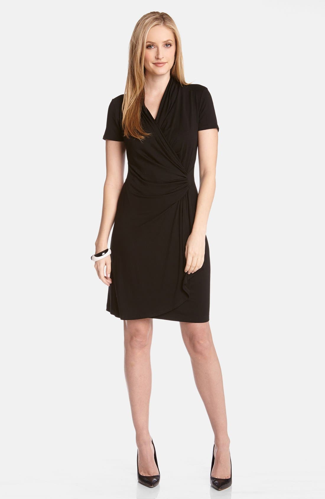 Karen Kane Short Sleeve Cascade Wrap Dress Nordstrom