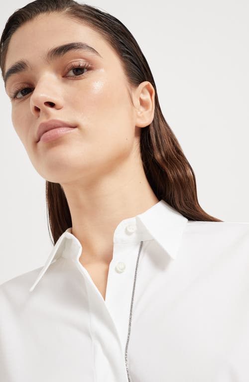 Shop Brunello Cucinelli Poplin Shirt In White