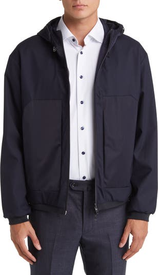 Emporio armani reversible hooded deals jacket with knit cuffs