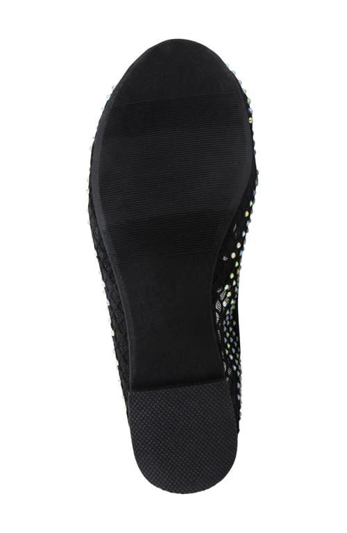 Shop Jellypop Kids' Anggie Rhinestone Mesh Flat In Black/black