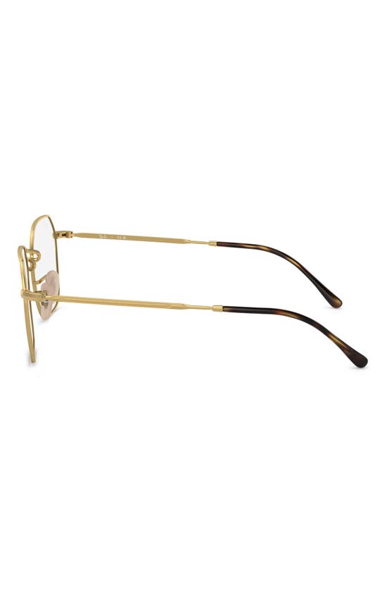 Shop Ray Ban Ray-ban Jim 51mm Irregular Optical Glasses In Gold Flash