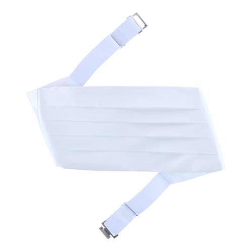 Trafalgar Sutton Solid Color Silk Cummerbund In White