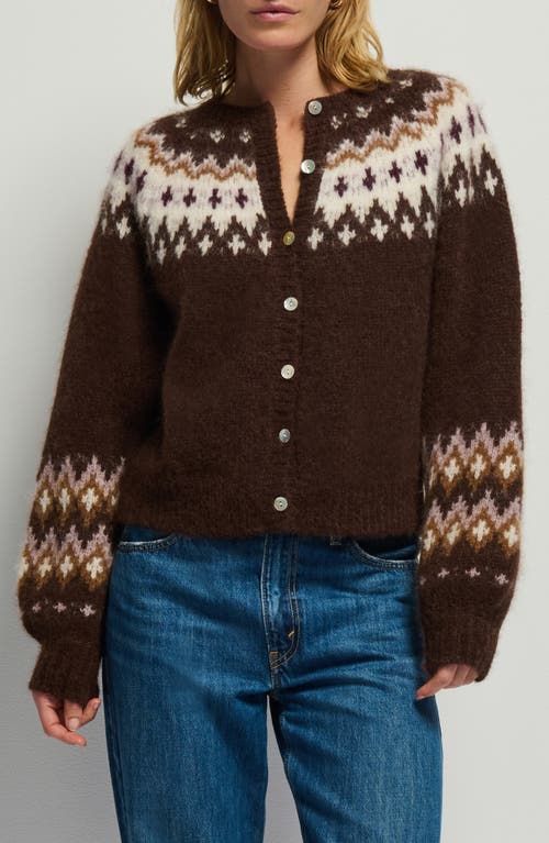 Nation Ltd Lula Fair Isle Cardigan In Brown