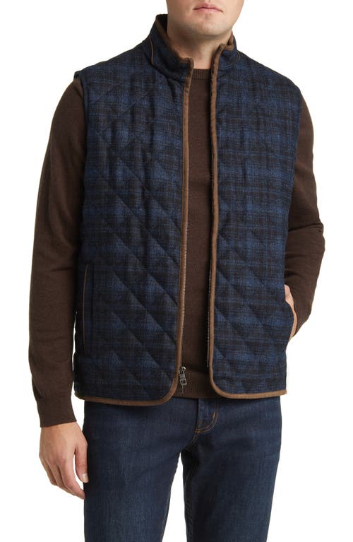 Essex Quilted Wool Travel Vest in Dark Indigo