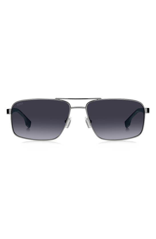 Shop Hugo Boss 59mm Aviator Sunglasses In Ruthenium Blue