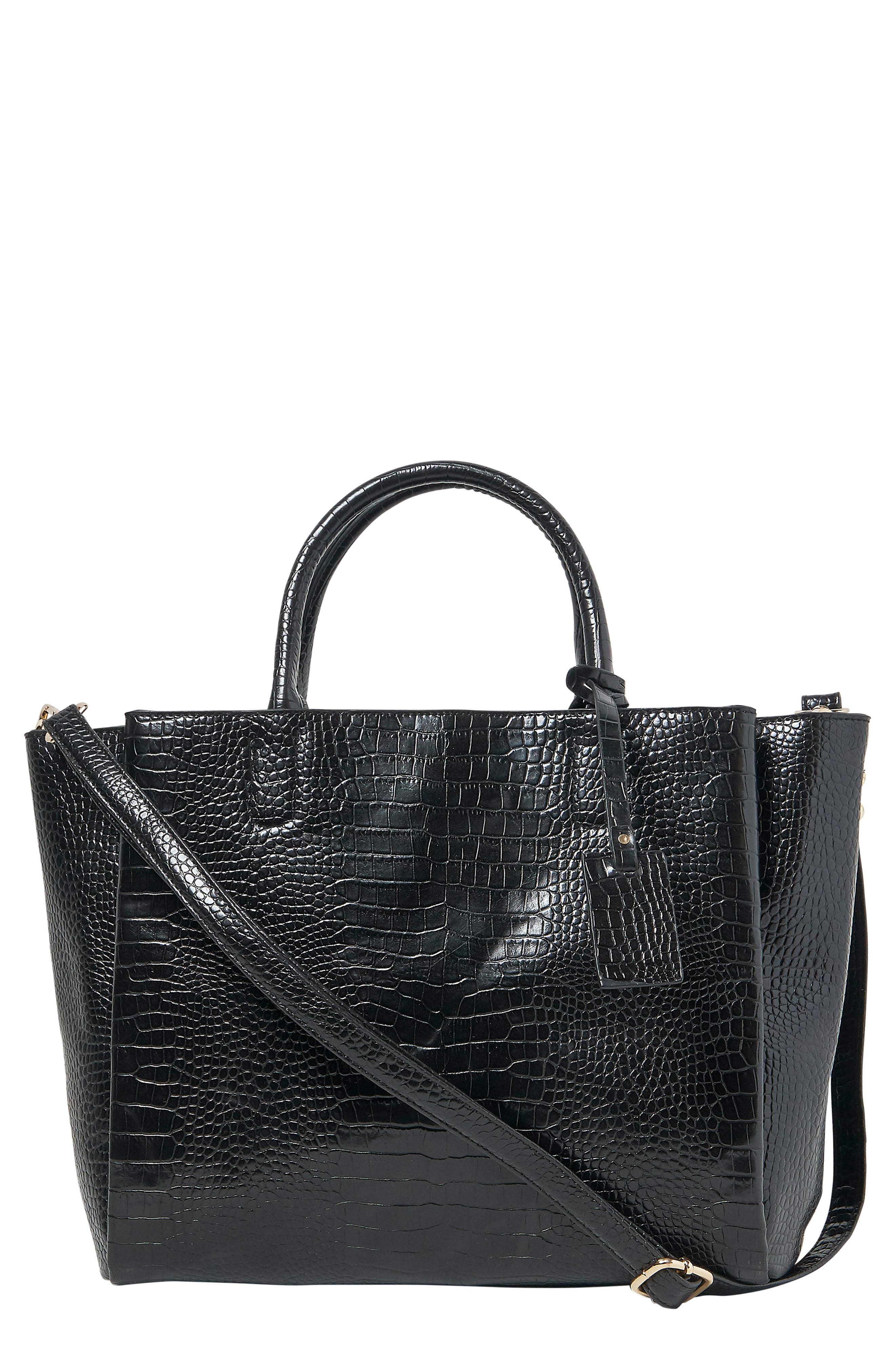 croc leather tote