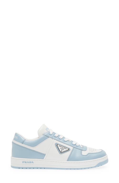 Shop Prada Downtown Logo Low Top Sneaker In Bianco/celeste