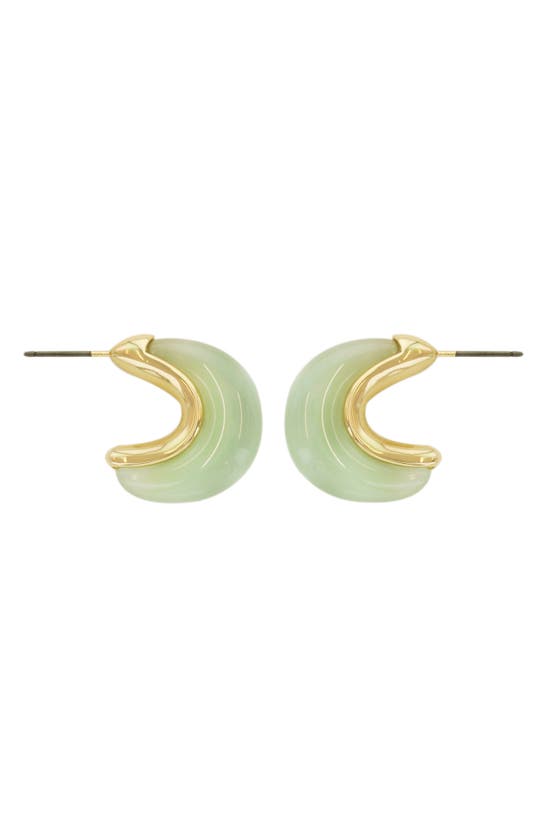 Shop Panacea J-shape Hoop Earrings In Green
