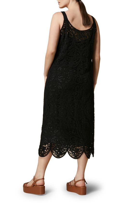 Shop Marina Rinaldi Riber Lace Midi Dress In Black