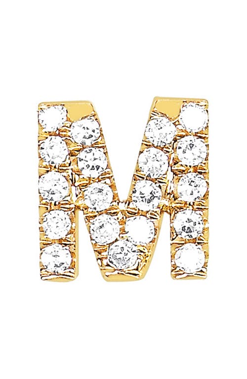 Ef Collection Diamond Initial Stud Earring In Gold