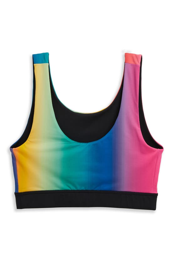 Shop Tomboyx Reversible Sport Bikini Top In Melting Rainbow