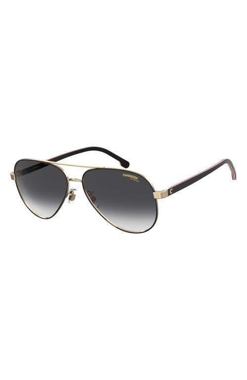 Shop Carrera Eyewear 58mm Aviator Sunglasses In Black Gold/grey Shaded