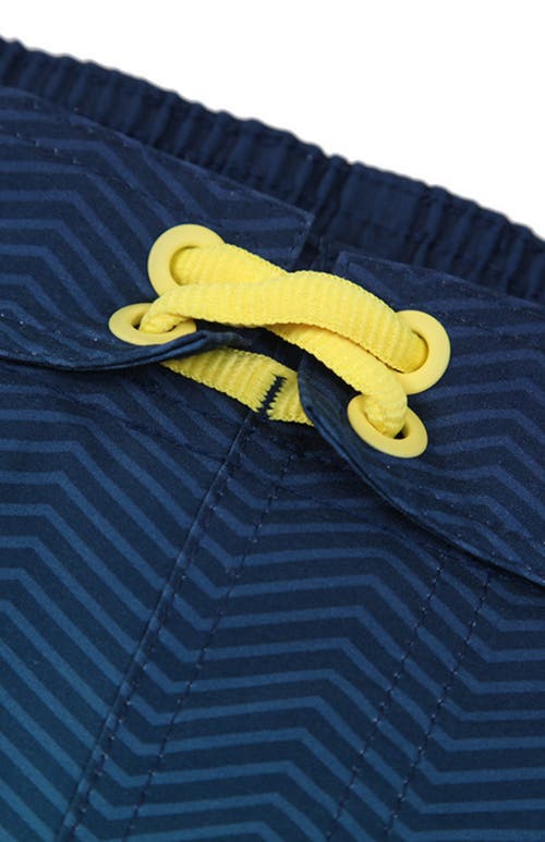 Rokka&rolla Kids' 4-way Stretch Quick-dry Swim Trunks With Mesh Lining And Upf 50+ Protection In Neon Waves