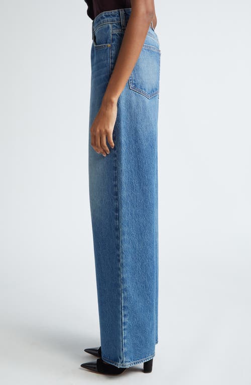 Shop Ulla Johnson The Willow High Waist Wide Leg Jeans In Danube Medium Indigo Wash