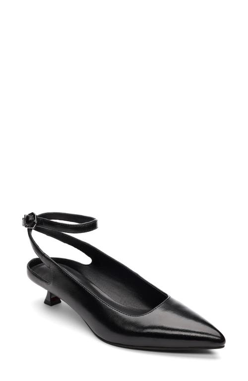 Shop Sanctuary Magic Ankle Strap Pointed Toe Kitten Heel Pump In Black