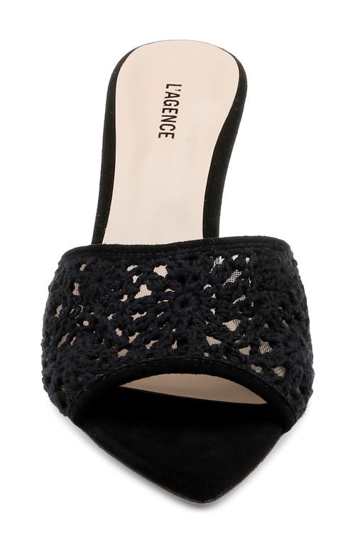 L Agence Armande Pointed Toe Slide Sandal In Black