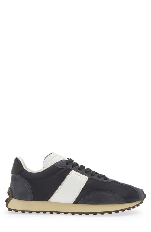 Shop Tod's Mixed Media Sneaker In Notte/blu/bianco