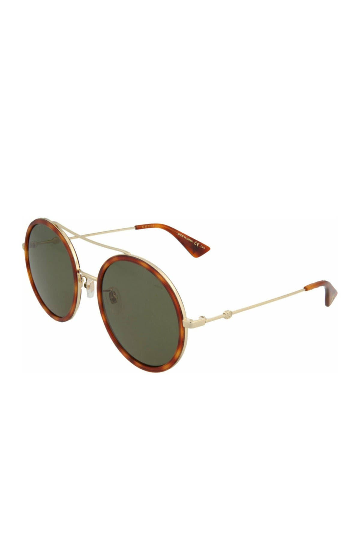 Gucci 56mm Fashion Round Sunglasses In Gold