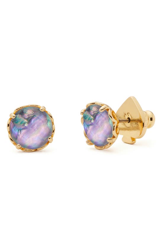 Shop Kate Spade That Sparkle Round Stud Earrings In Yellow Gold/ Iridescent Multi