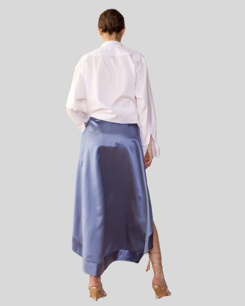 Cynthia Rowley High-low A-line Satin Maxi Skirt In Gray