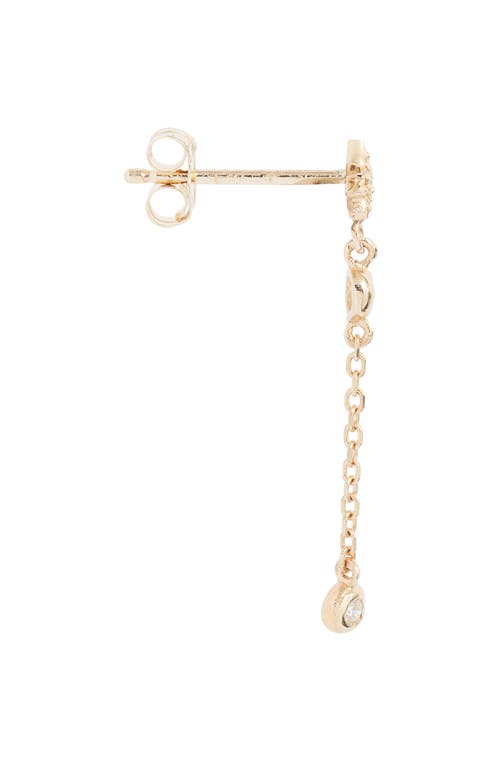 Anzie Starburst Diamond Chain Drop Earrings In Yellow Gold