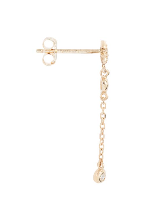 Shop Anzie Starburst Diamond Chain Drop Earrings In Yellow Gold