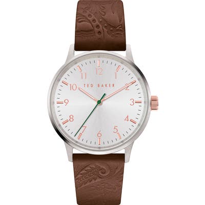 Ted Baker London Cosmop Leather Strap Watch, 40mm
