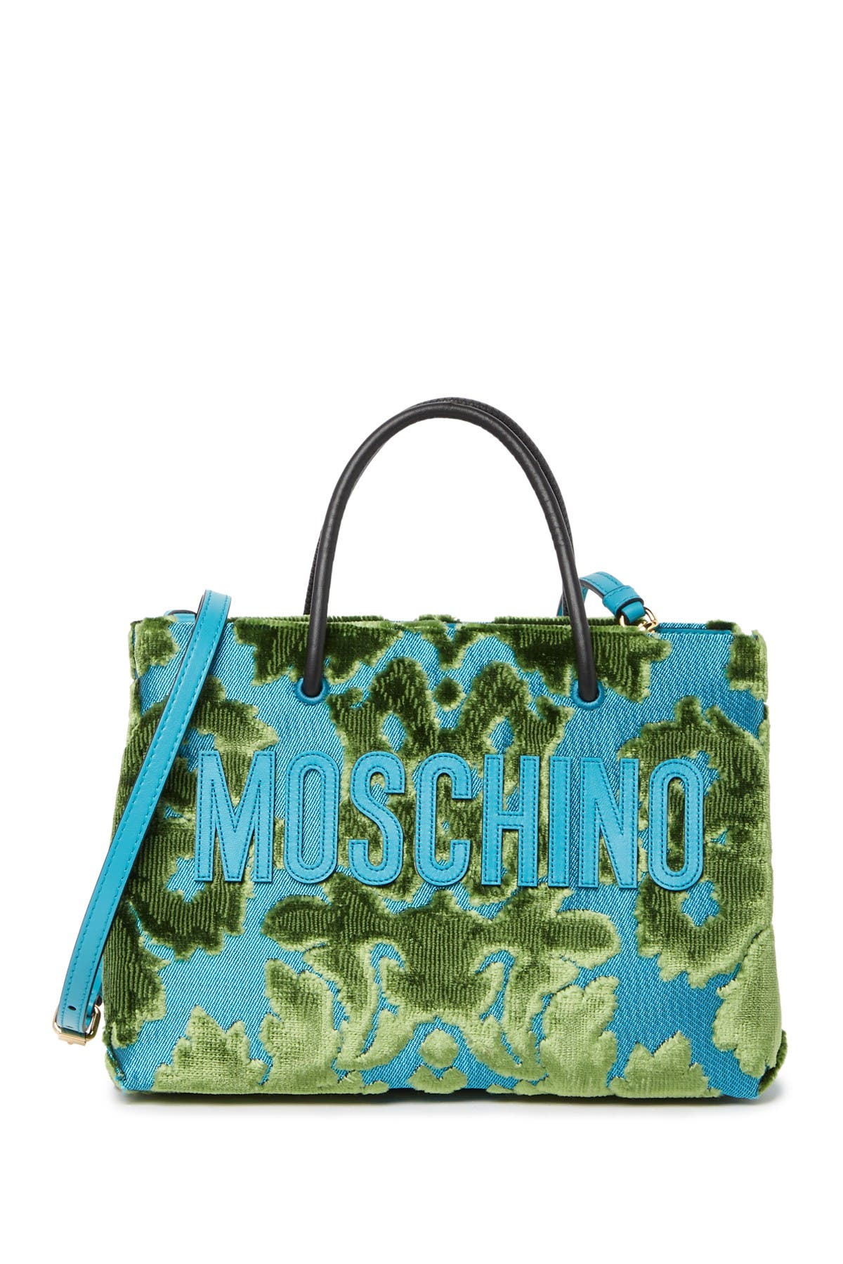 moschino green velvet bag
