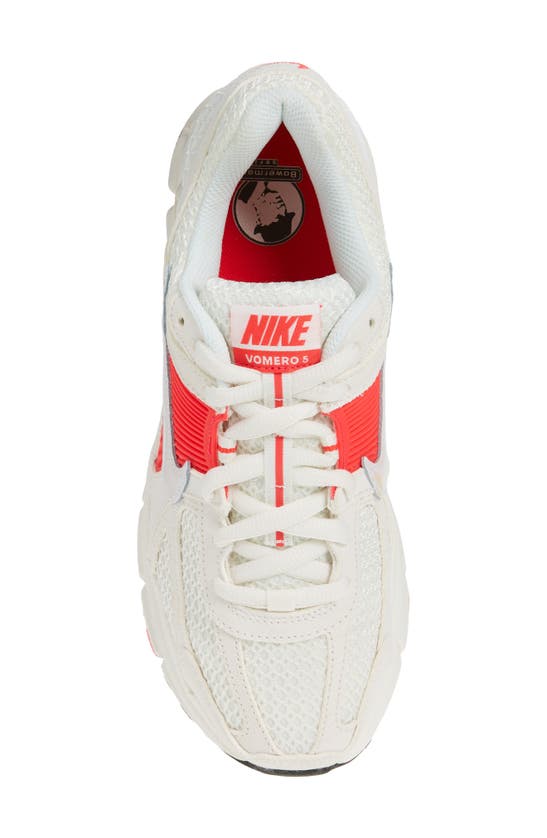 Shop Nike Zoom Vomero 5 Sneaker In Sail/ Siren Red/ Black