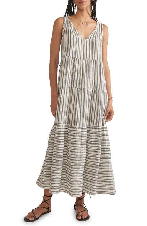 Corinne Stripe Maxi Sundress in Black And White Stripe