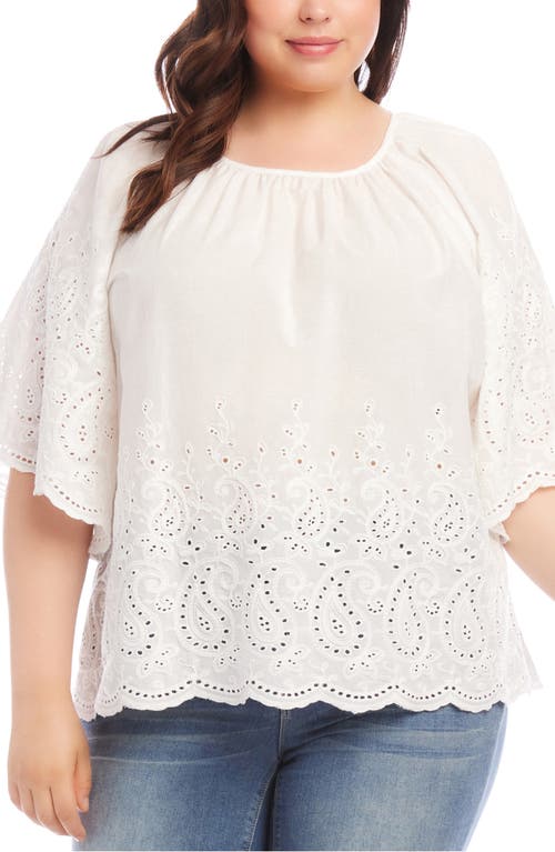 Karen Kane Cotton Eyelet Embroidered Top Off White at Nordstrom,