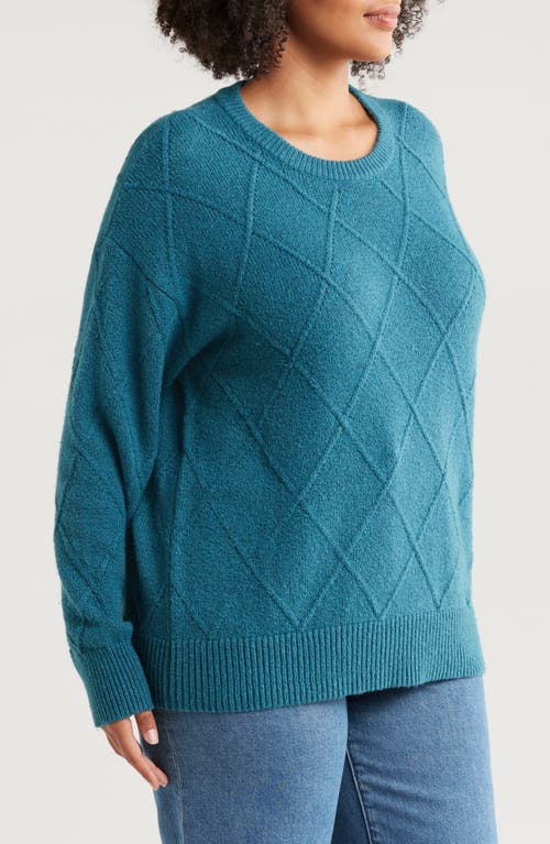 Shop Caslonr Caslon(r) Diamond Pattern Sweater In Teal Feather