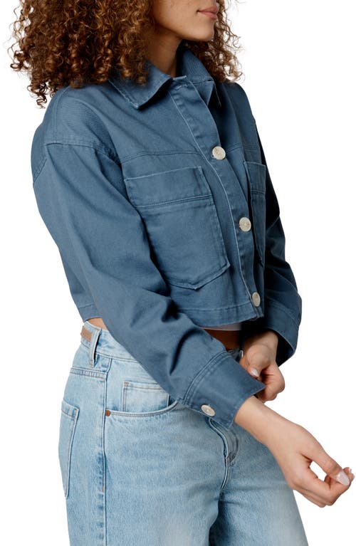 Shop Blanknyc Oversize Crop Cotton Jacket In Surf Camp