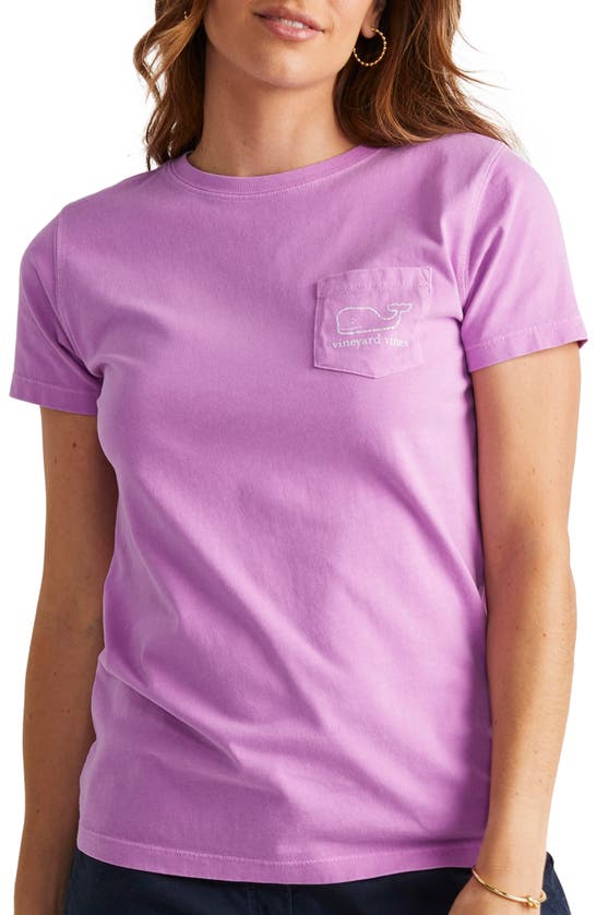 Vineyard Vines Vintage Whale Cotton Graphic Pocket T-shirt In Violet