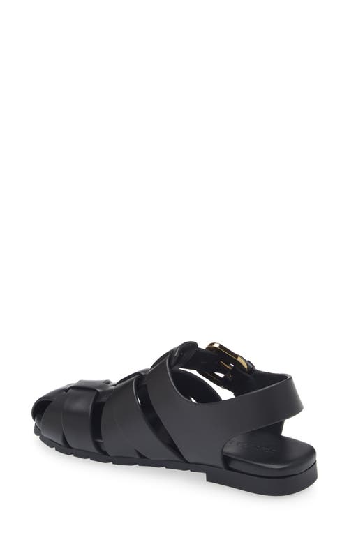 Shop Bottega Veneta Alfie Fisherman Sandal In Black