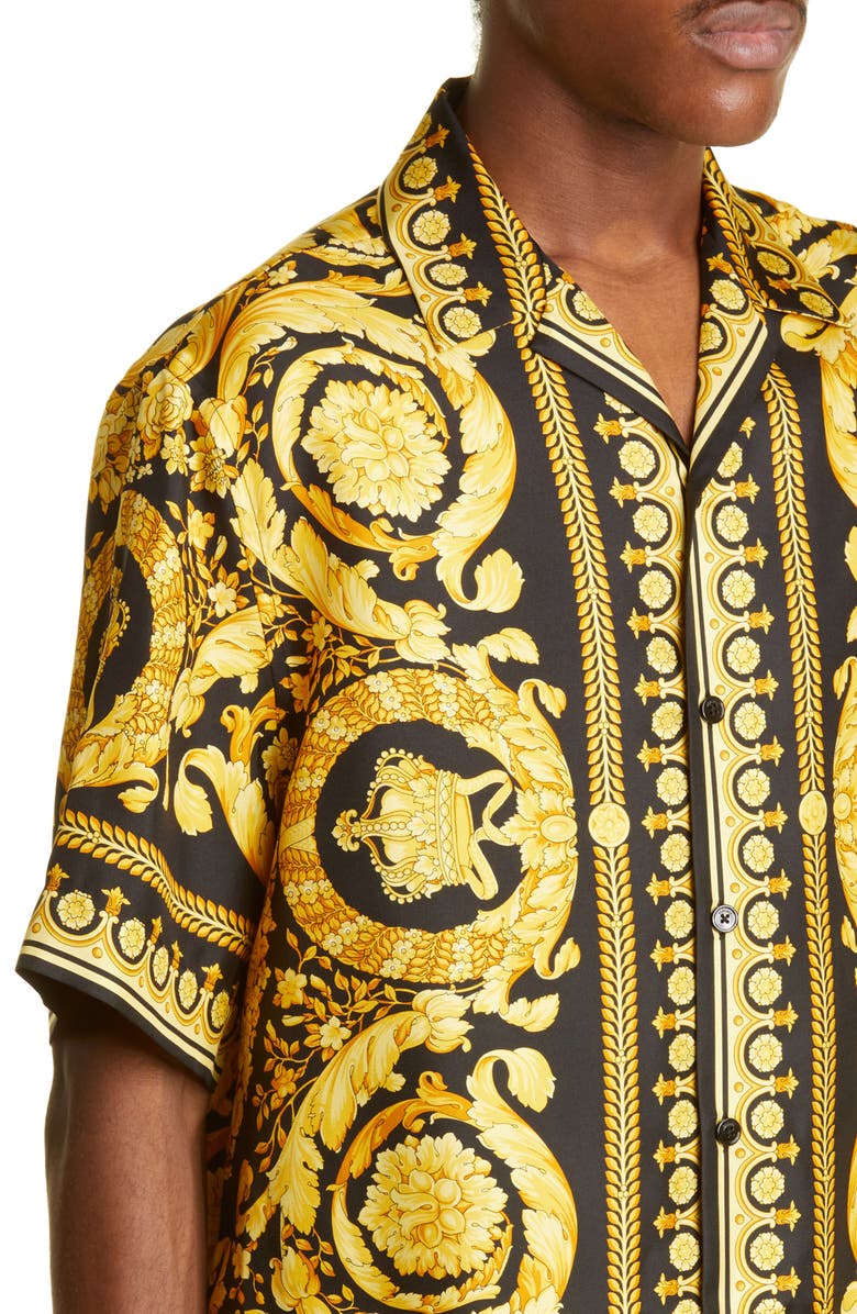 Ik geloof criticus rivaal Versace Men's Barocco Print Silk Button-Up Shirt | Nordstrom