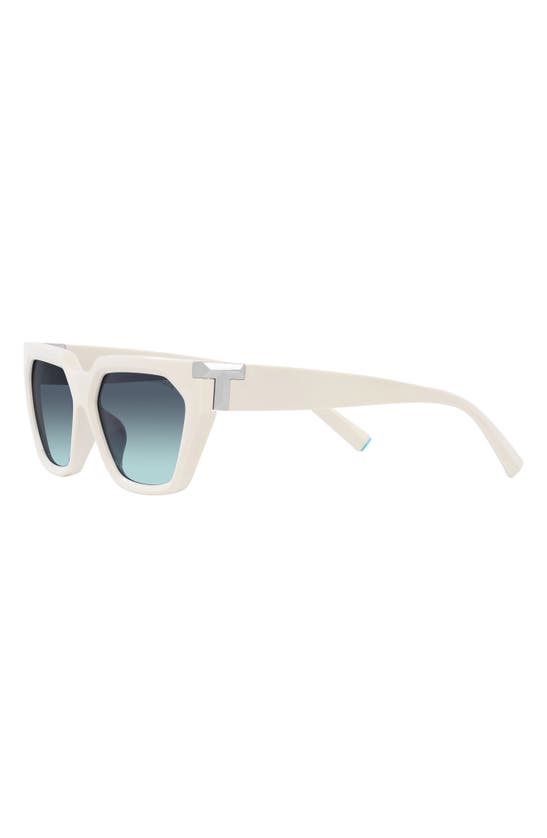 Tiffany & Co T-logo Propionate Plastic Cat-eye Sunglasses In Milky Ivory